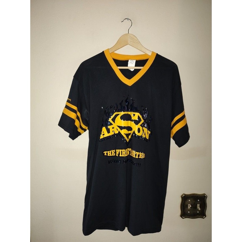 Men Metalcore Hard Rock Augusta Sportswe Black ARSON First Jersey Tee XL pit 20"